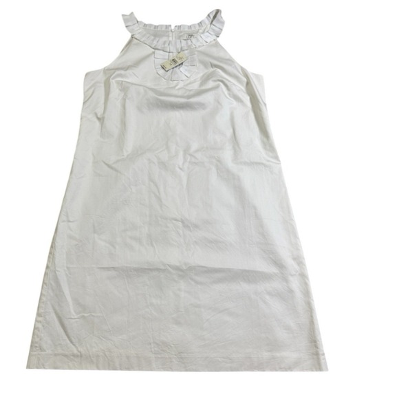 Ann Taylor LOFT White Sheath Cocktail Dress Ribbon Accent‎ Lined Size 14 NWT - Picture 1 of 8